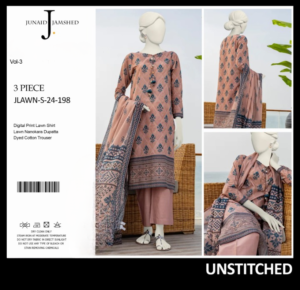 “junaid Jamshed” Printed Lawn | Unstitched Collection 3 Pieces Casual Wear| Summer